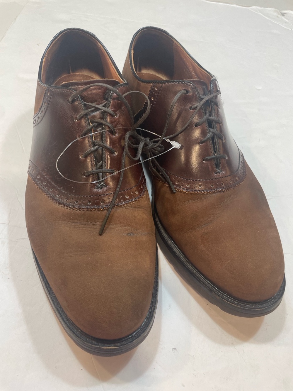 Bostonian Two-Tone Brown & Dark Brown Leather Derby Shoes size 10.5